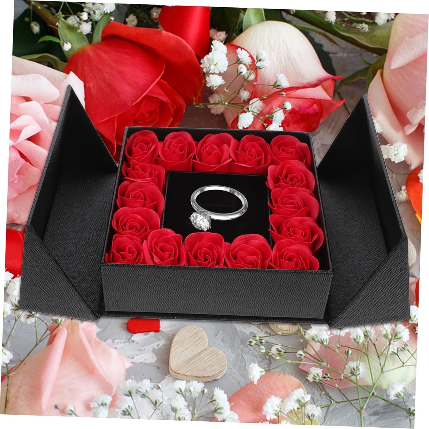 Caja de regalo con 16 rosas artificiales - additional image 6